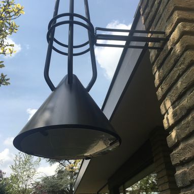 Art Deco Lamp Met Gestraald Gebogen Glas